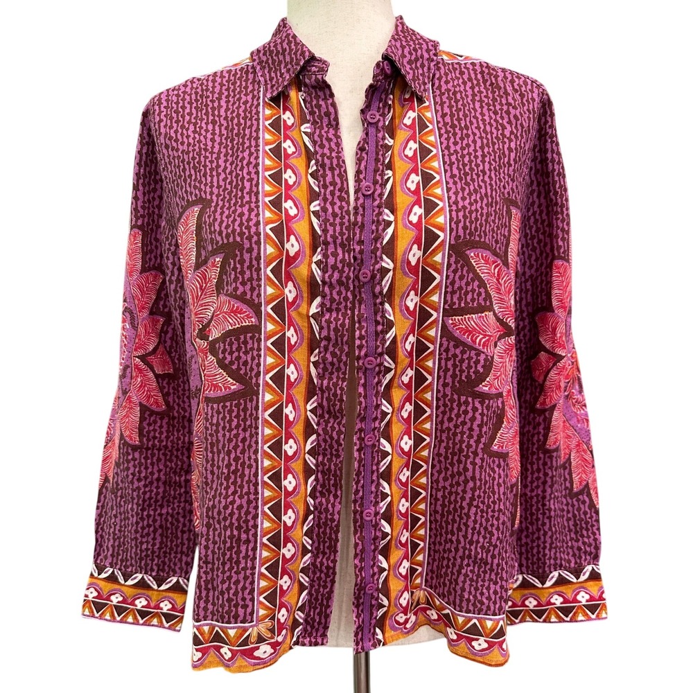 NWT Sundance Rare‎ Bohemian Linen Blend Button-Up Kimono Shirt Jacket Sz S/M